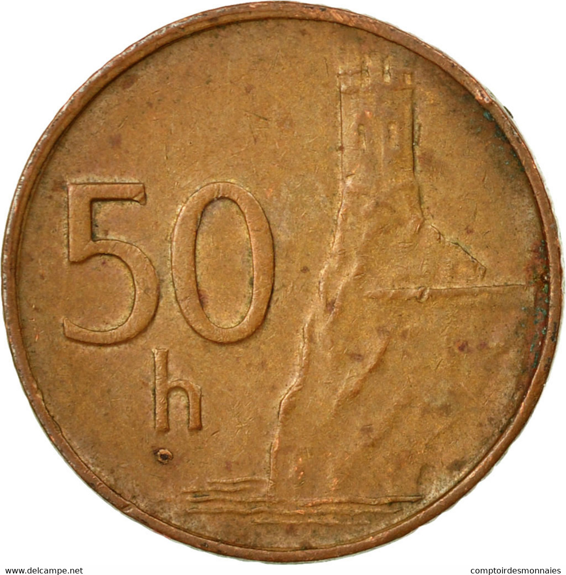 Monnaie, Slovaquie, 50 Halierov, 2000, TB+, Copper Plated Steel, KM:35 - Slovaquie