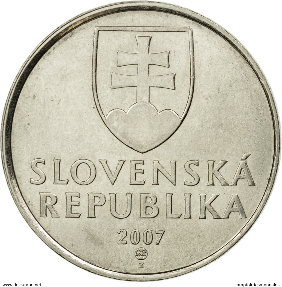 Monnaie, Slovaquie, 5 Koruna, 2007, TTB, Nickel Plated Steel, KM:14 - Eslovaquia