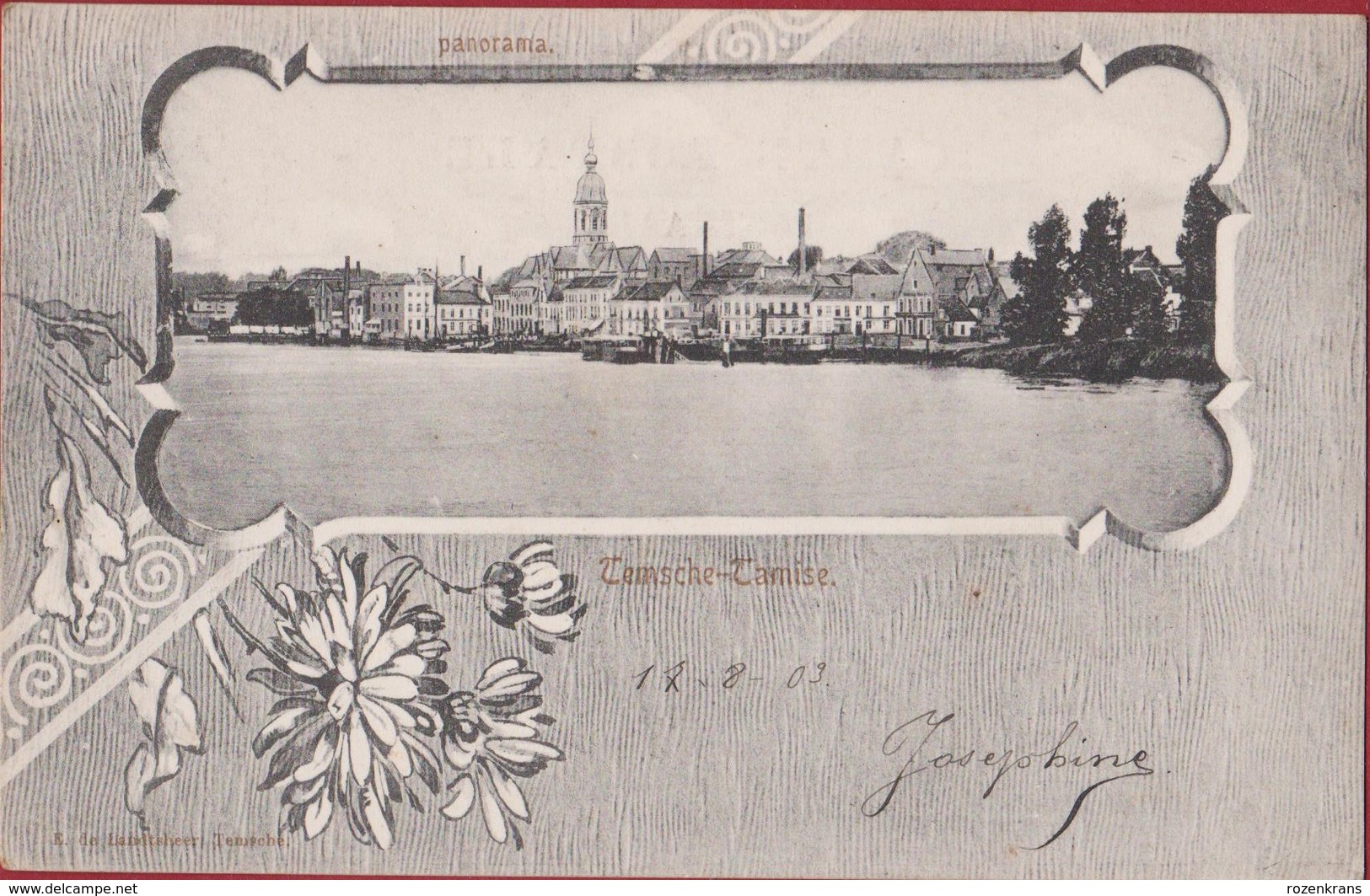 Temse Tamise Temsche Panorma 1903 Stempel Cachet Rupelmonde (In Zeer Goede Staat) - Temse