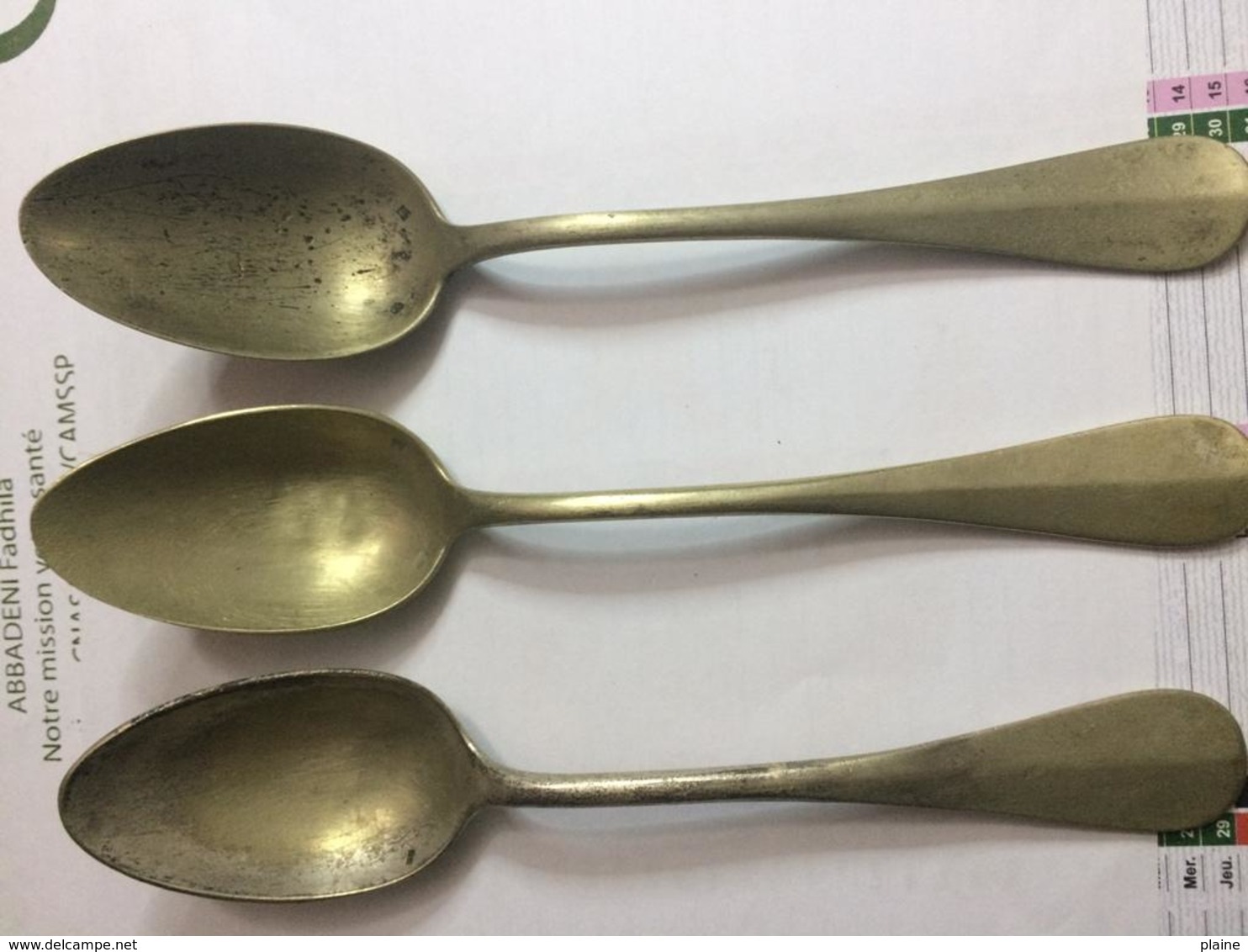 CUILLERES A CAFE ANCIENNE AVEC POINCONS - Spoons