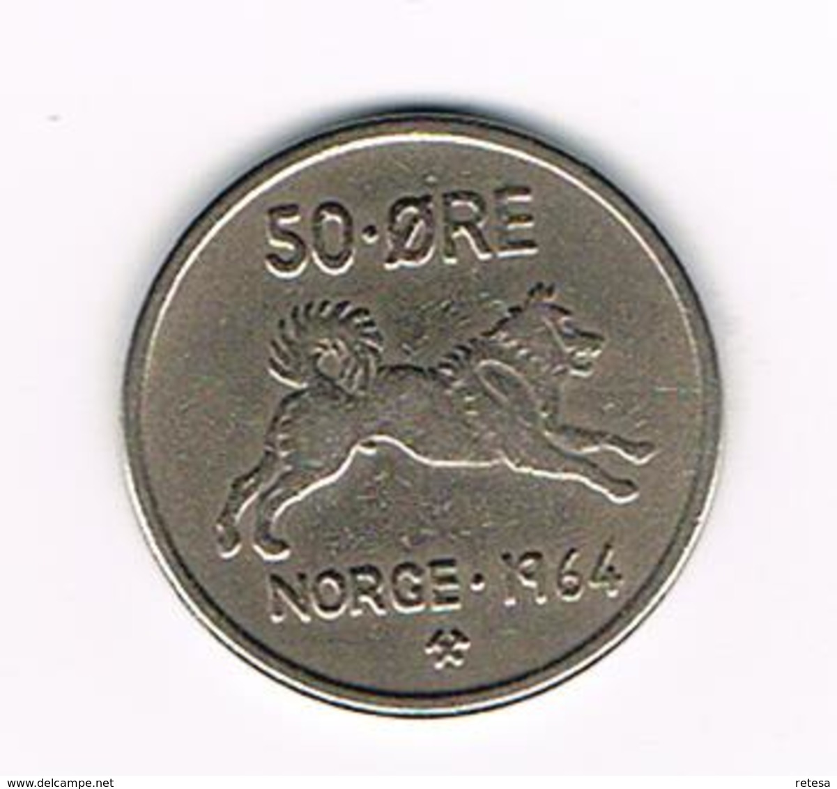 &  NOORWEGEN  50  ORE 1964 - Noruega