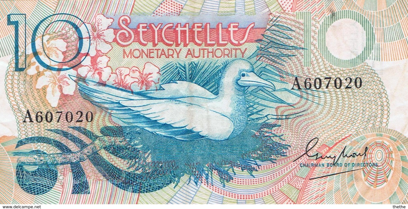 BILLET DE 10 RUPEES - Oiseau - Jeune Fille Cueillant Des Fleurs - Seychellen