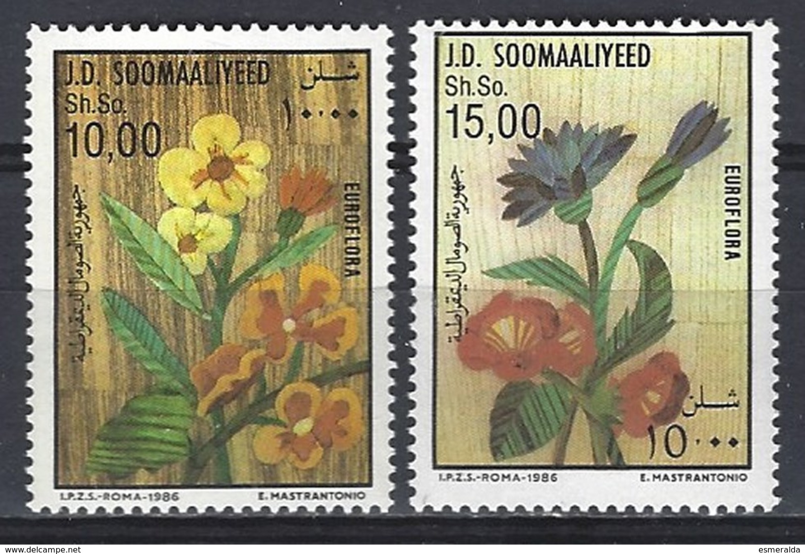 Somalia  Yv 335/6, Euroflora 1986  ** Mnh - Somalie (1960-...)