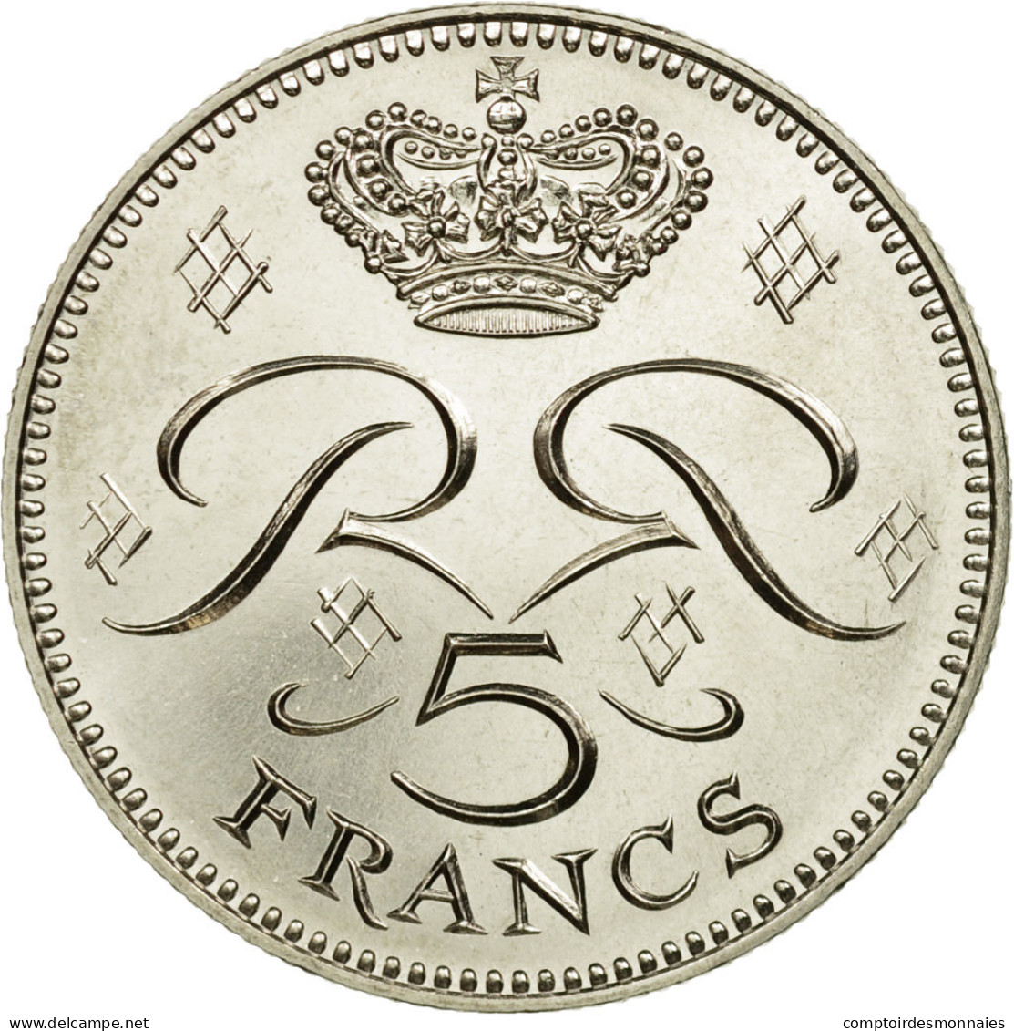 Monnaie, Monaco, Rainier III, 5 Francs, 1974, FDC, Copper-nickel, Gadoury:153 - 1960-2001 Nouveaux Francs