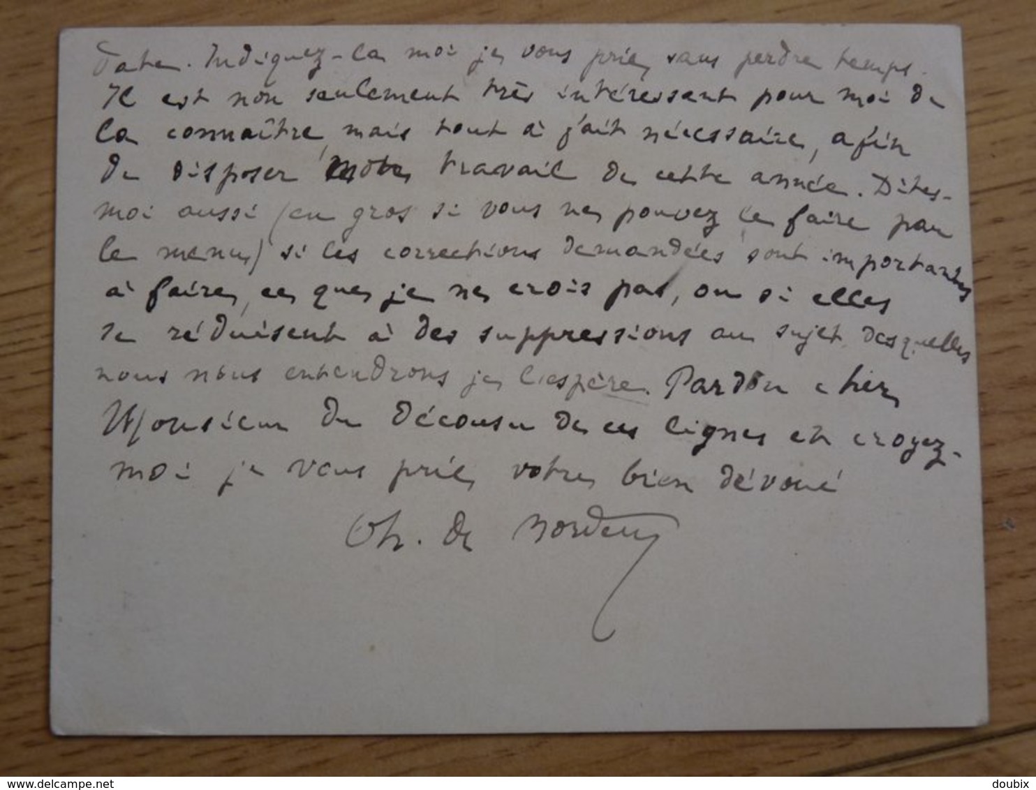 Charles De BORDEU (1857-1926) Ecrivain & Poète. Ami Francis JAMMES. Maire ABOS. BEARN. Autographe - Autres & Non Classés