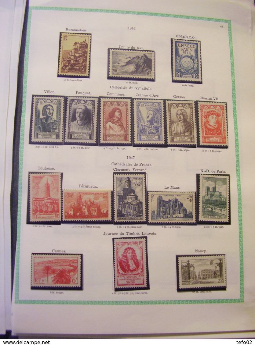 Francia. Collezione MNH/MLH dal 1900 al 1975. Descrizione. 60 foto