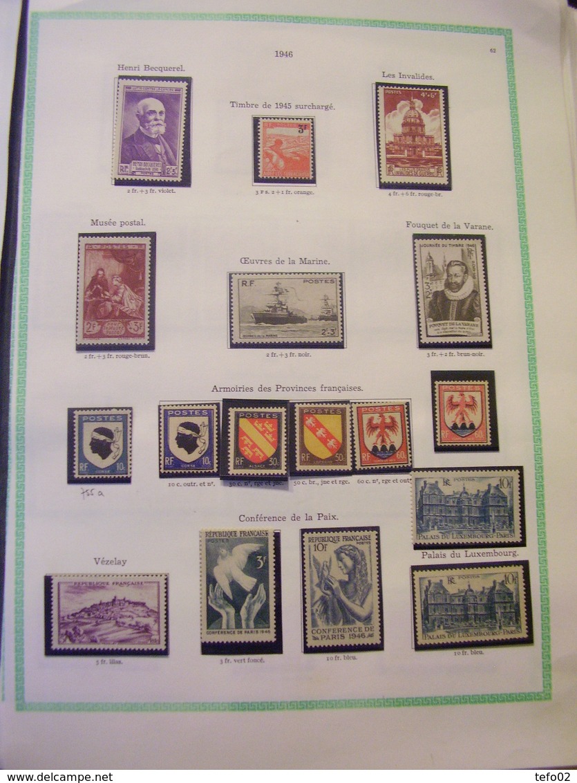 Francia. Collezione MNH/MLH dal 1900 al 1975. Descrizione. 60 foto