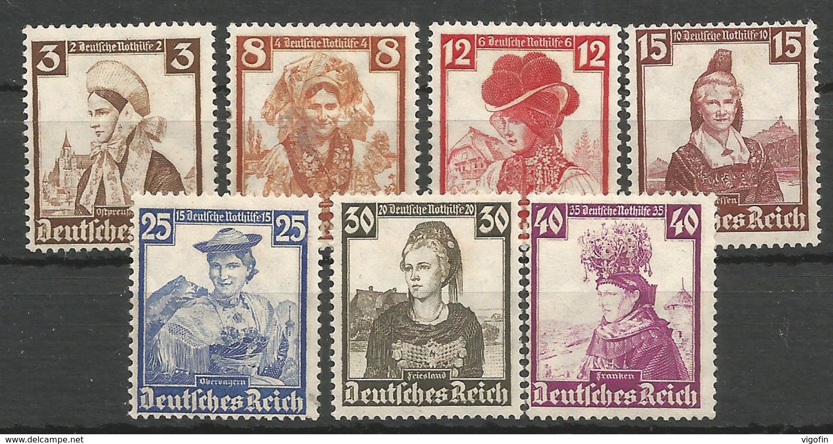 1935 Germany Charity Stamp "Costumes, Trachten" MNH Original Gum - Neufs