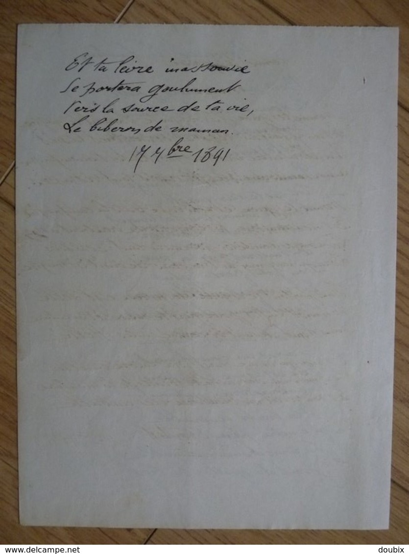 Gabriel MONTOYA (1868-1914) Poète CHAT NOIR Montmartre. Chansonnier. Poème AUTOGRAPHE - Autres & Non Classés