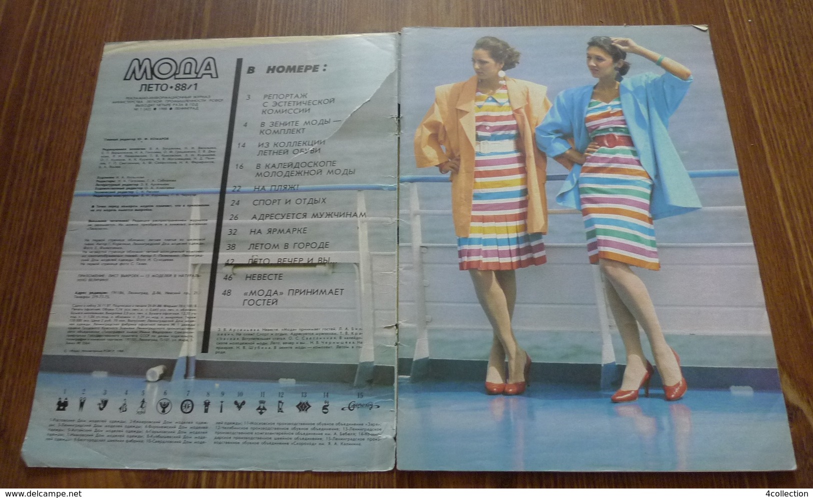 USSR Soviet Russia Leningrad Fashion Magazine MODA Summer 1988 RARE With PATTERN - Slav Languages