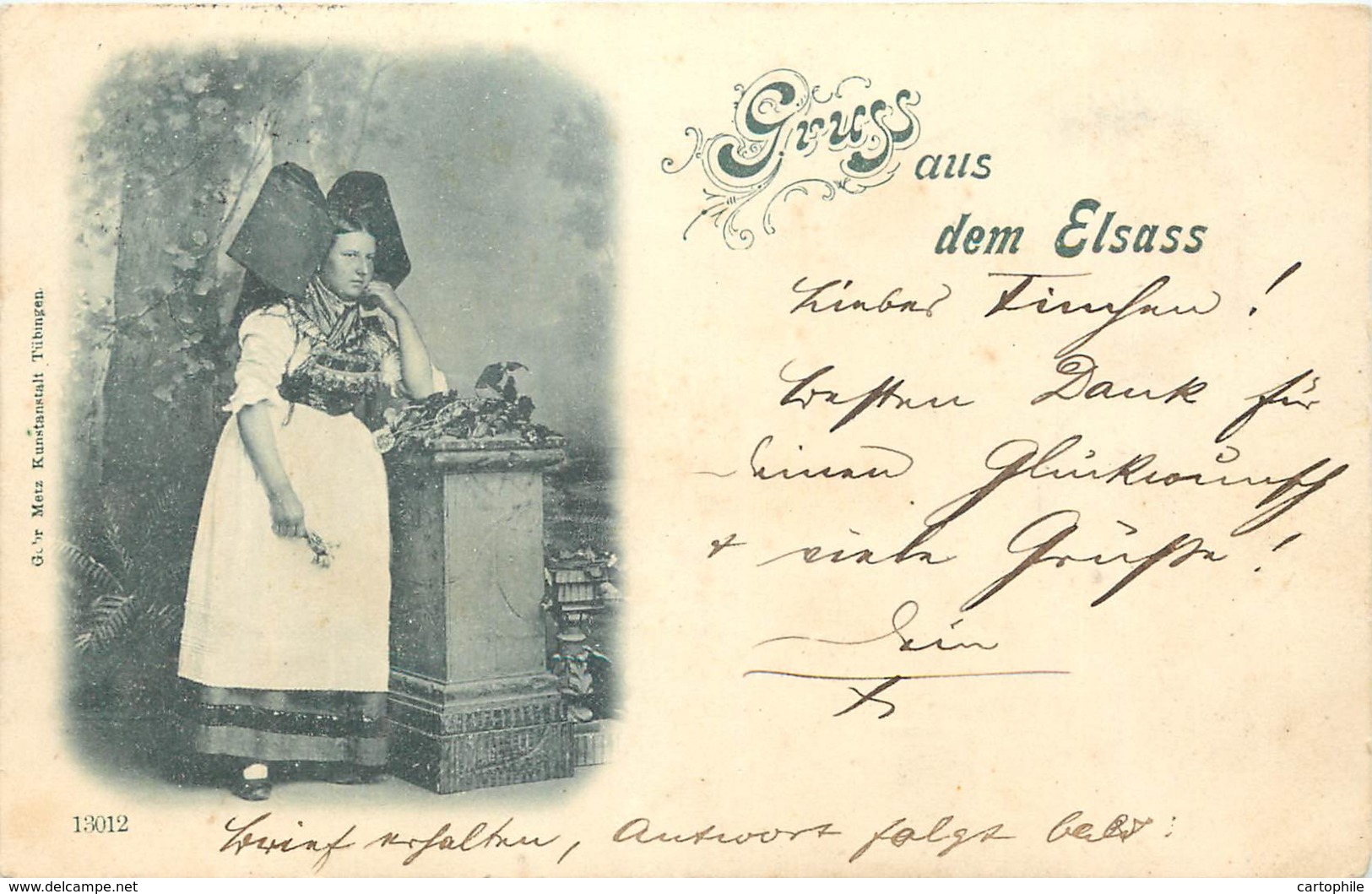 68 - Gruss Aus Dem Elsass - Alsacienne En 1900 - Autres & Non Classés