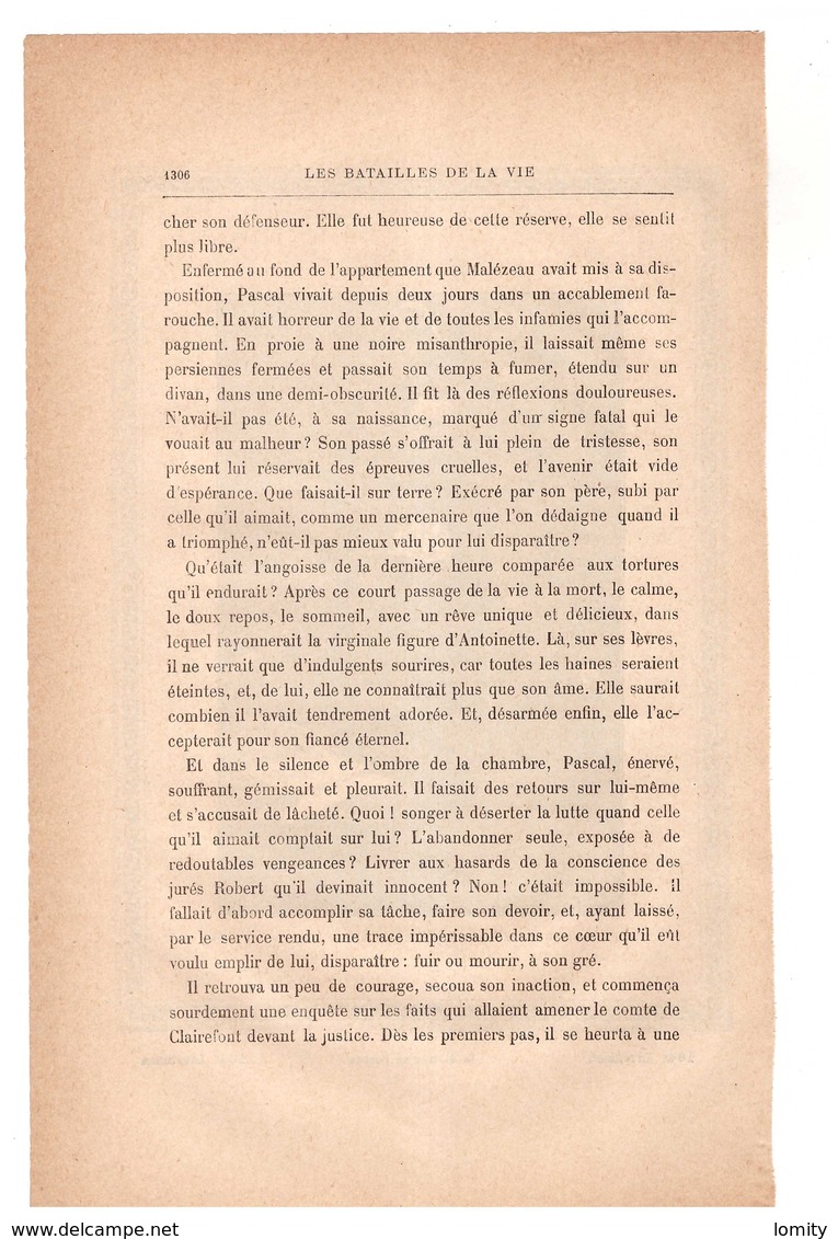 Illustration Plaidoirie Avocat Justice Tiré Du Livre Les Batailles De La Vie De Georges Ohnet Dimension Dessin 13,9x9cm - Autres & Non Classés