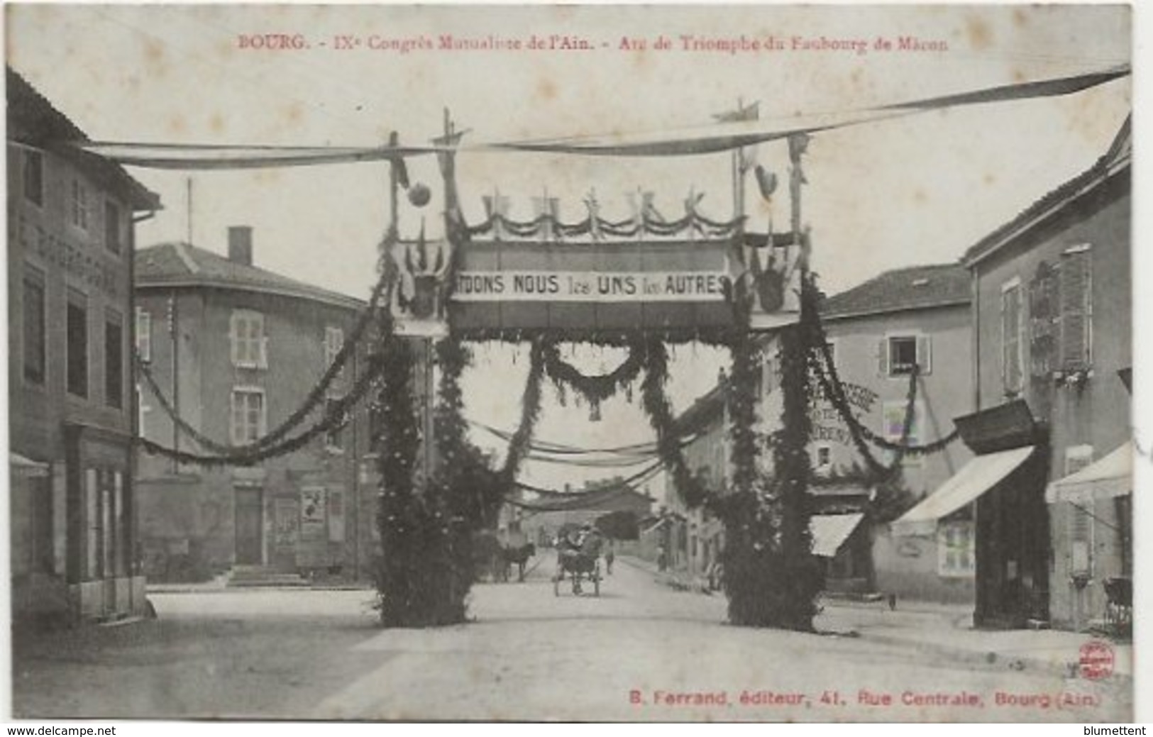 CPA IXè Congrès Mutualiste Arc De Triomphe Du Faubourg De Mâcon BOURG 01 - Otros & Sin Clasificación