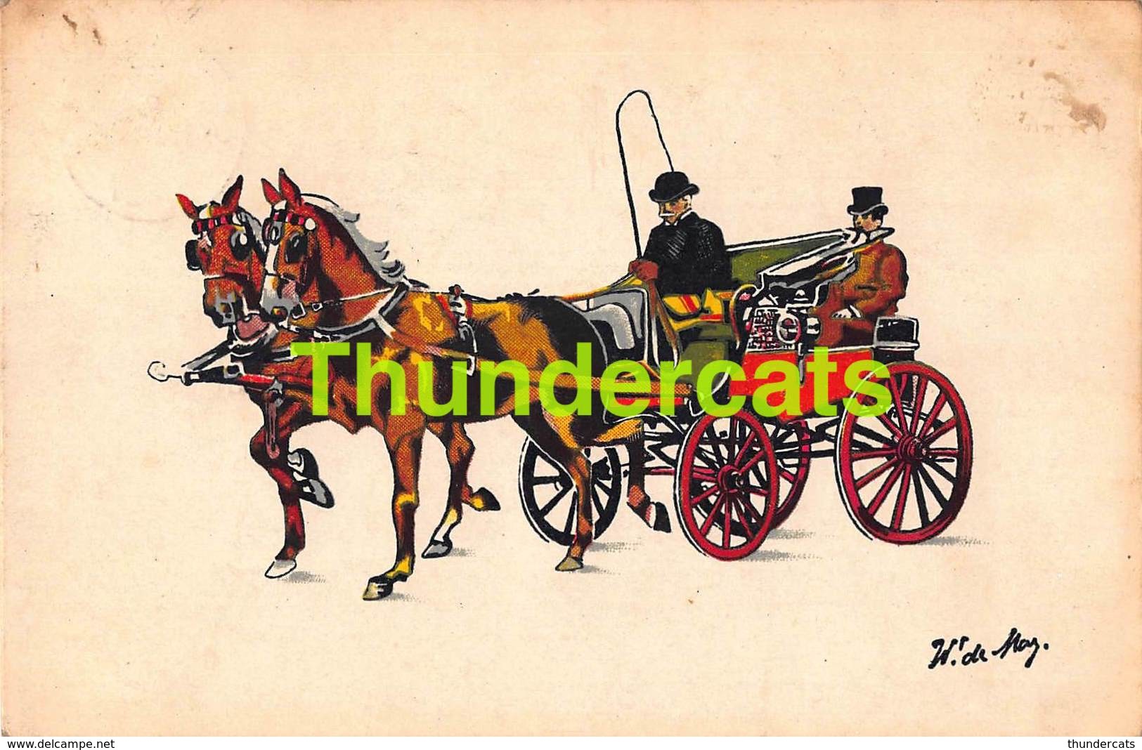 CPA ILLUSTRATEUR W DE MAY ATTEALGE A CHEVAL DE CHEVAUX ARTIST SIGNED HORSE CARRIAGE HORSES - Autres & Non Classés