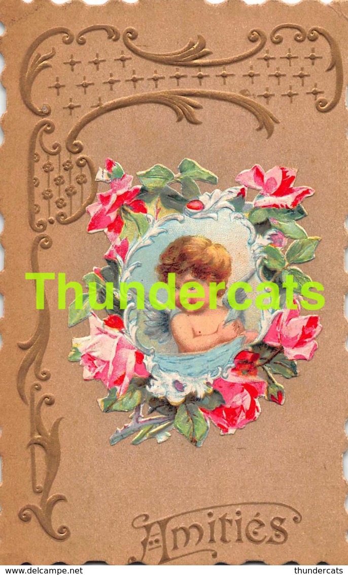 CPA EN RELIEF GAUFREE DECOUPIS DECOUPAGE AJOUTIS ANGE ANGELOT EMBOSSED CARD ANGEL DIECUT - Anges