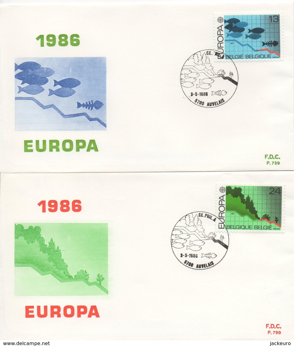 EU229a/b  FDC  1986 EUROPA  Belgique   TTB - 1986