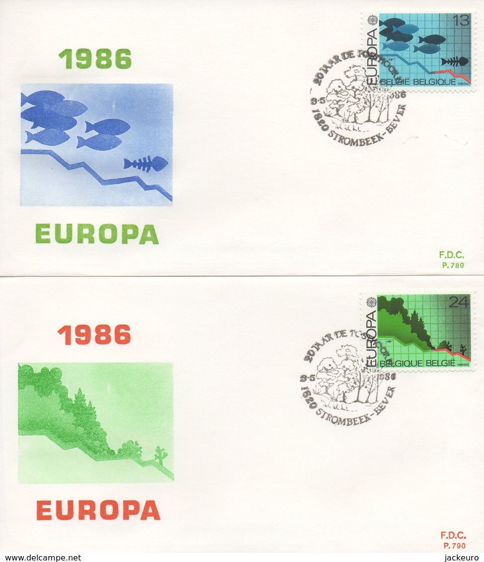 EU230a/b  FDC  1986 EUROPA  Belgique Strombeek   TTB - 1986