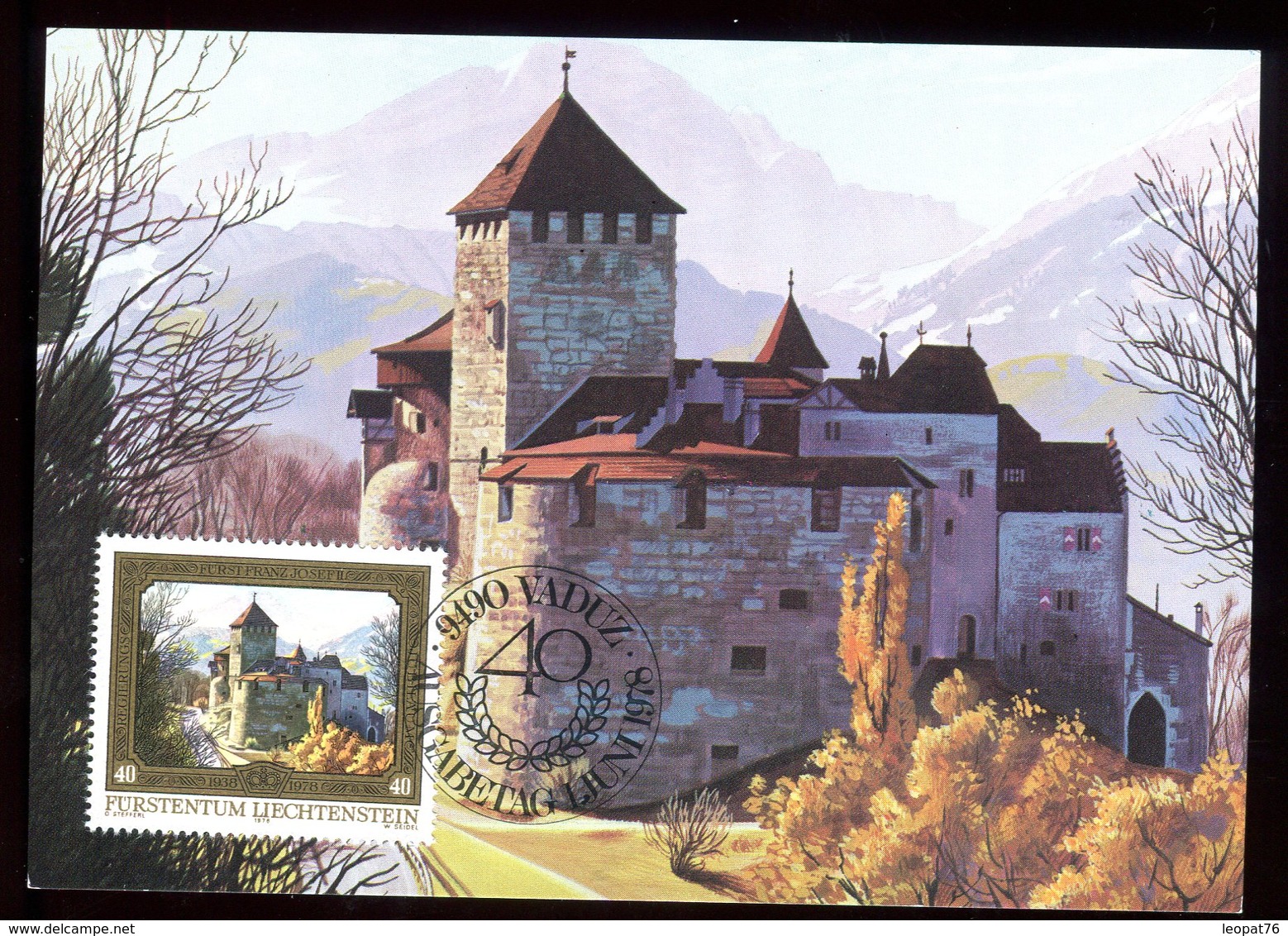 Liechtenstein - Carte Maximum 1978 - Château De Vaduz - N30 - Maximum Cards