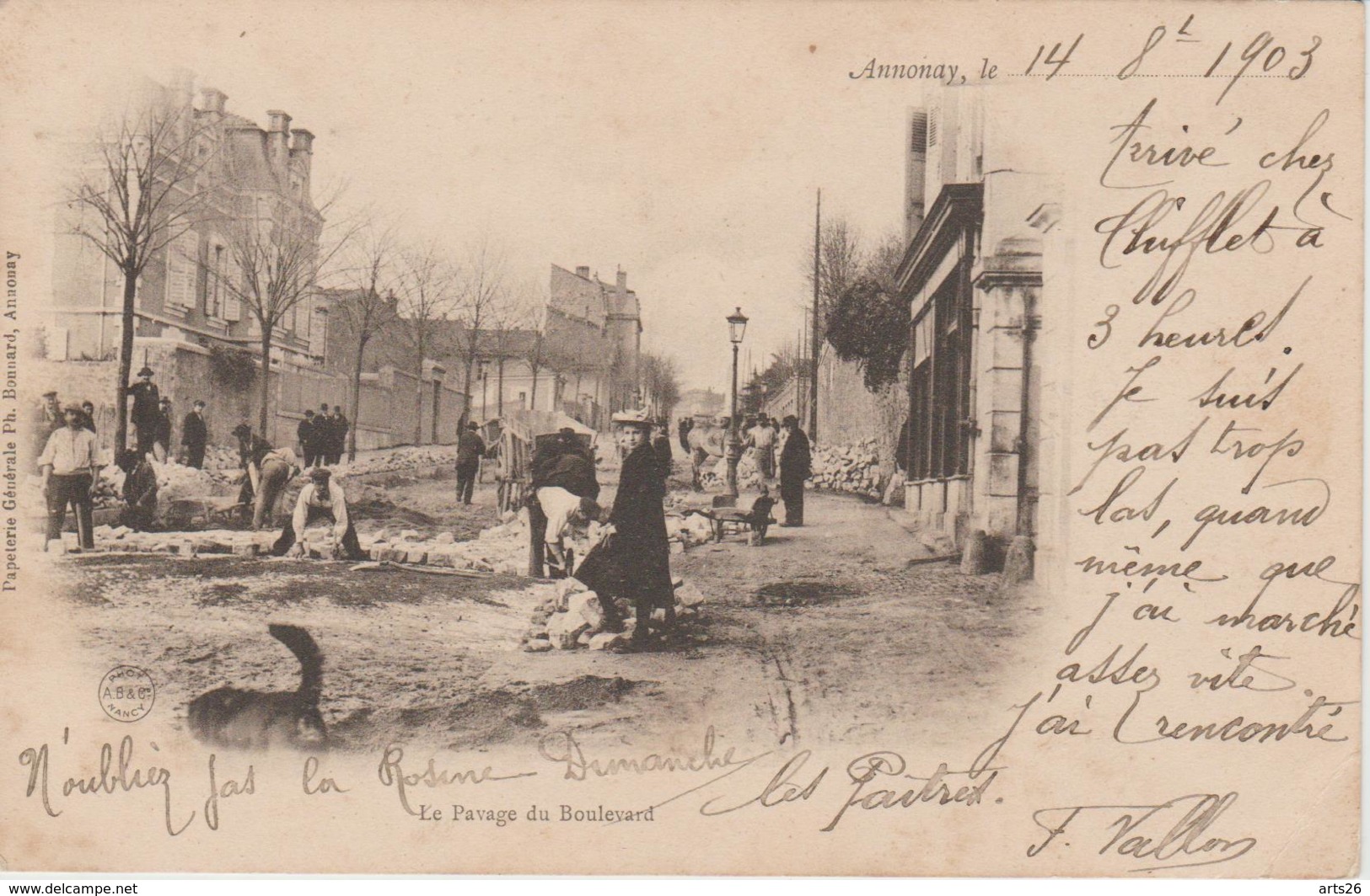 Annonay - Ardèche - Le Pavage Du Boulevard - 1903 - Annonay