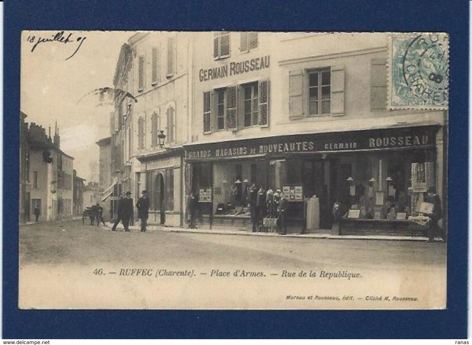 CPA Charente 16 Ruffec Circulé Commerce Shop Front - Ruffec