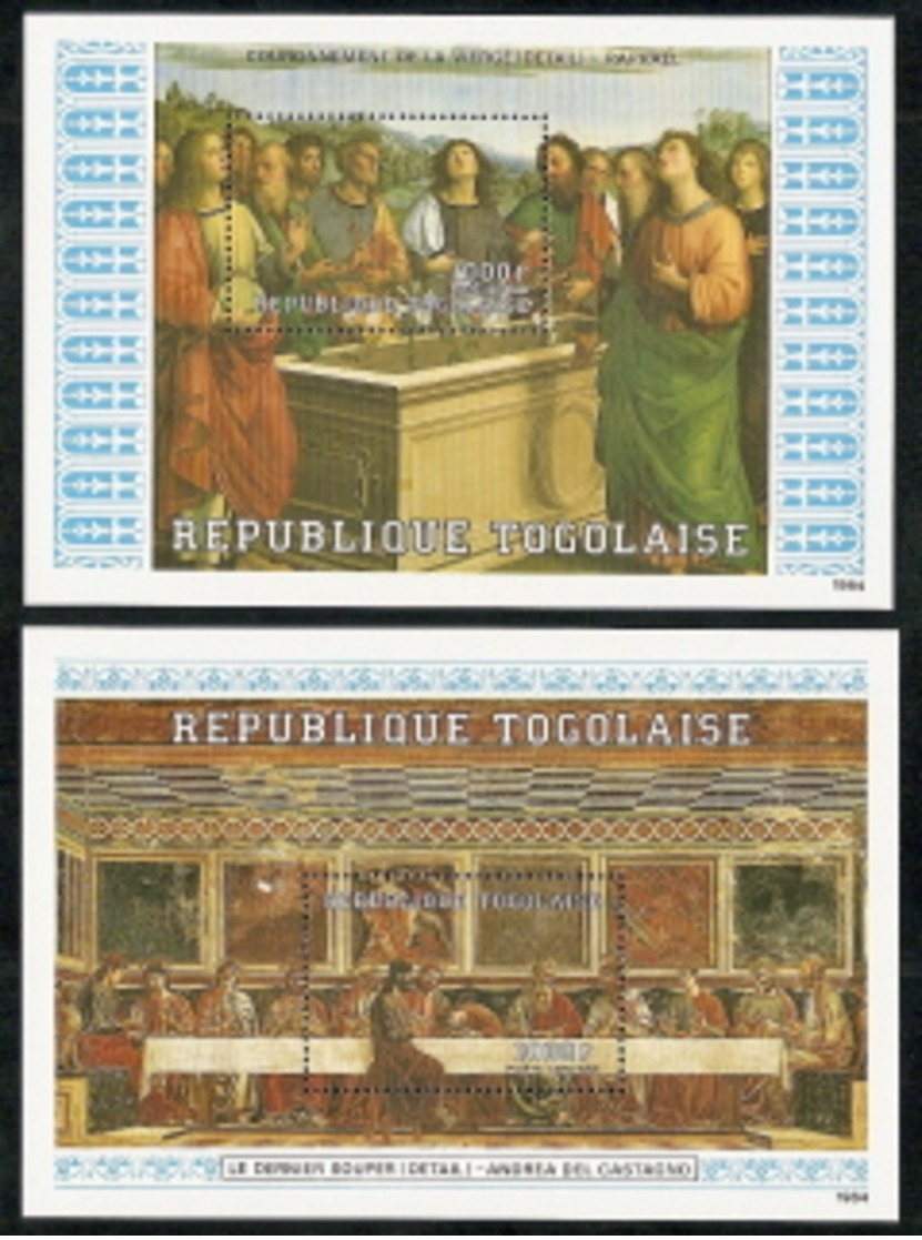 Togo,  Scott 2018 # 1296-1297,  Issued 1984,  2 S/S Of 1,  MNH,  Cat $ 10.00,  Paintings - Togo (1960-...)