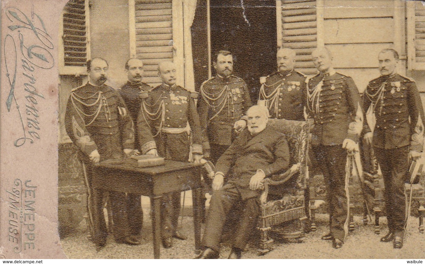 Photo Cabinet CDV Président Grévy 1880 Et Son état-major (verso Vierge) - Autres & Non Classés