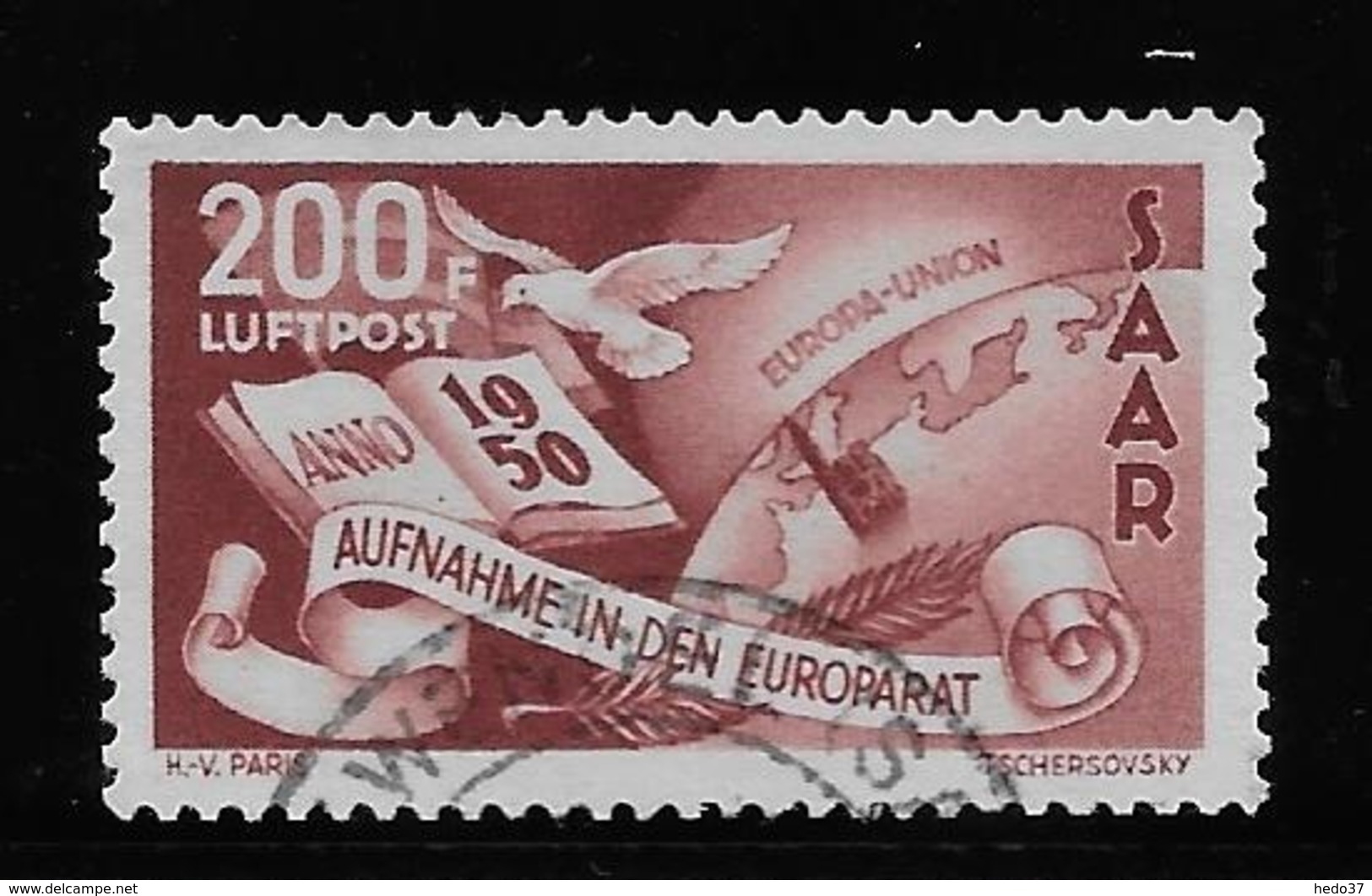 Sarre Poste Aérienne N°13 - Oblitéré - TB - Airmail