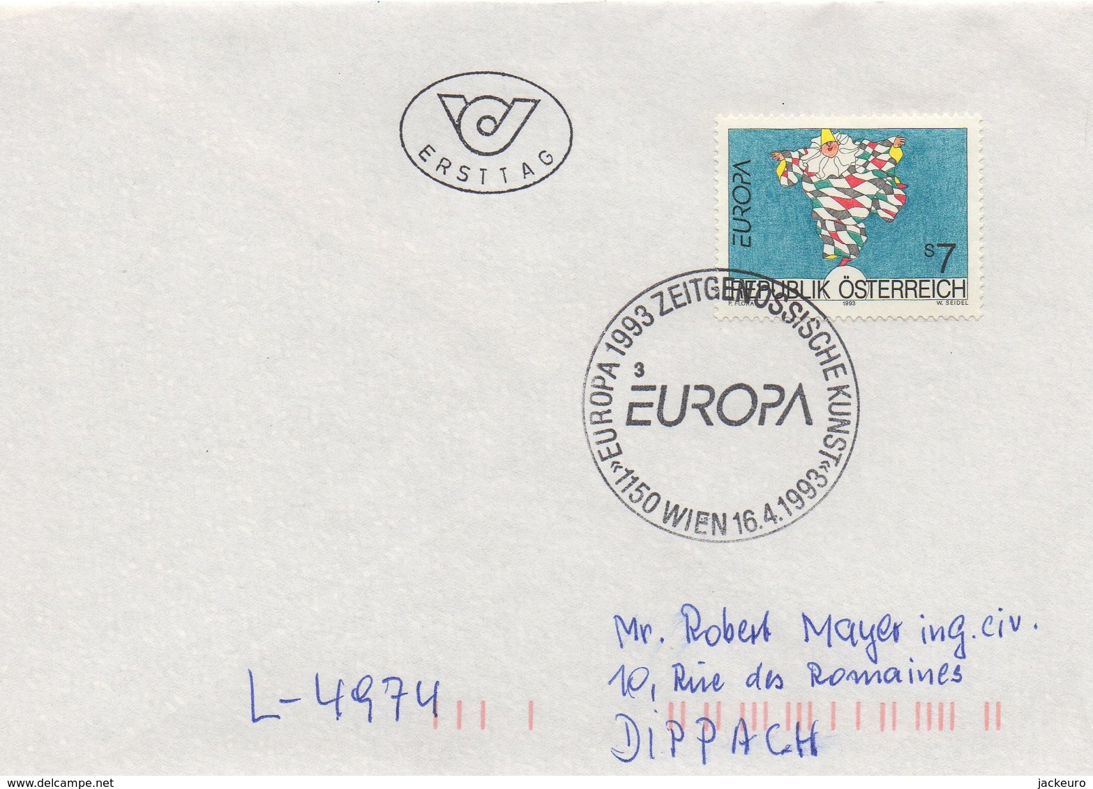 EU272  FDC  1993 EUROPA  Autriche Wien  TTB - 1993