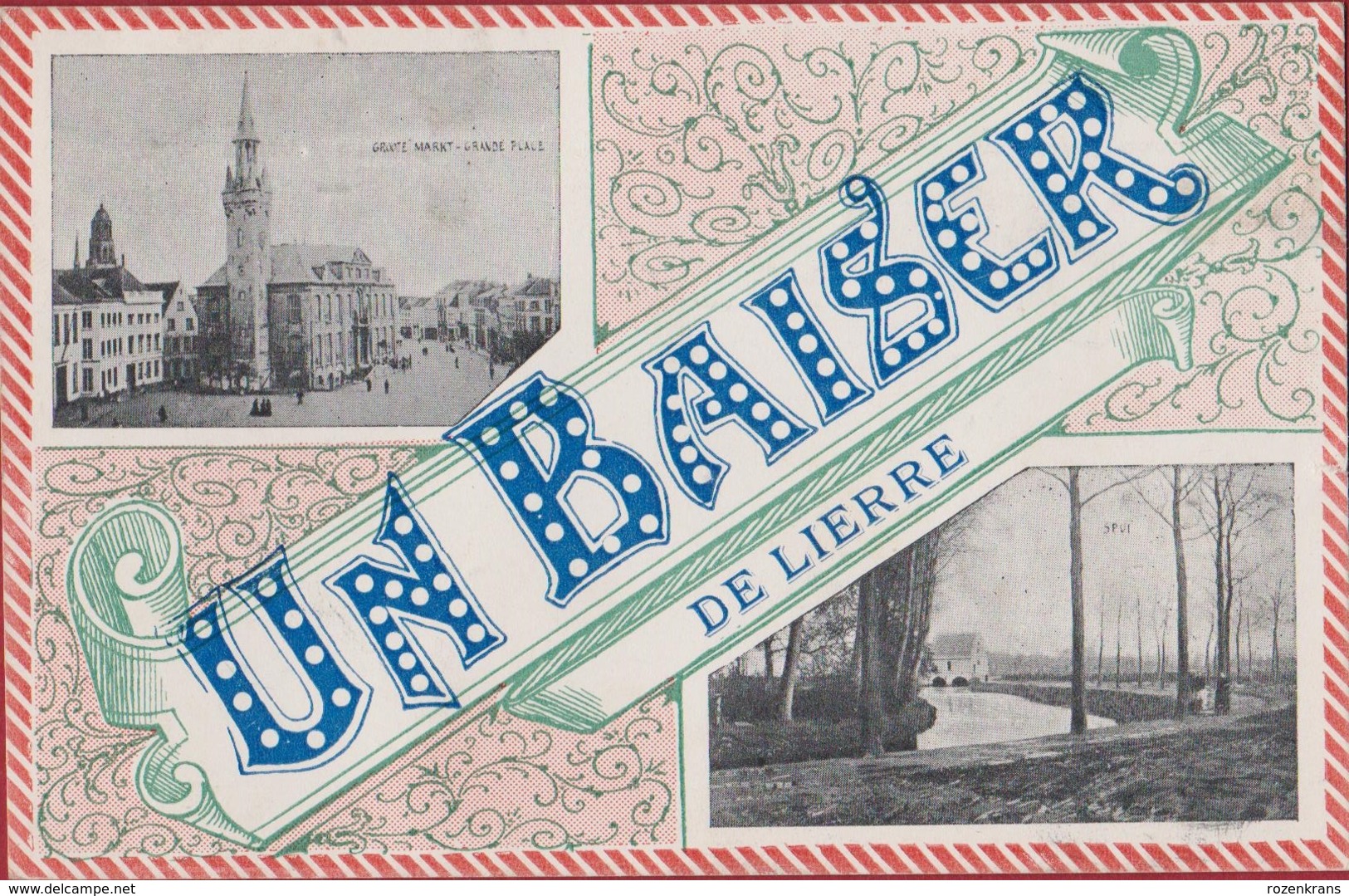 Lier Lierre Un Baiser De Grote Markt Spui 1907 (In Zeer Goede Staat) Tax Taxzegel Cachet Obliteration Stempel - Lier