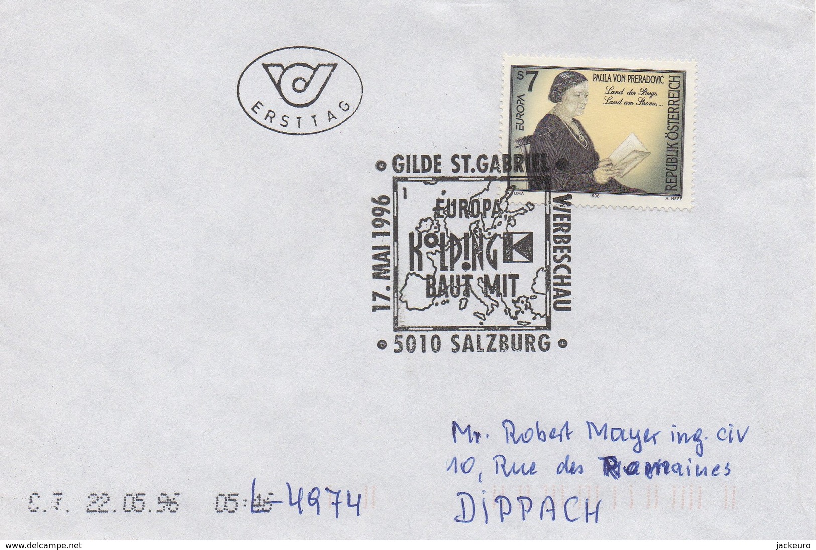 EU282  FDC 1996 EUROPA  Autriche Salzburg  TTB - 1996