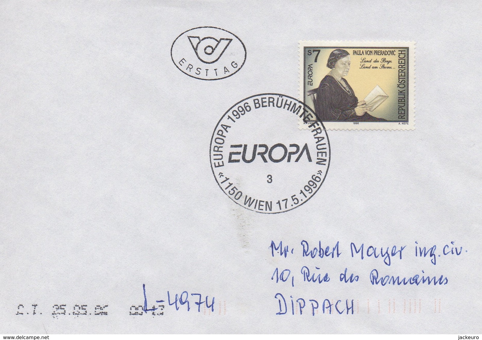 EU283  FDC 1996 EUROPA  Autriche Wien  TTB - 1996