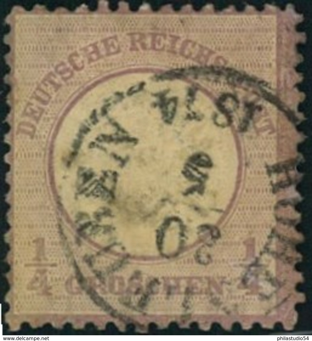 1872, Michelnummer 16, Gestempelt 1/4 Groschen Kreuzer Großer Brustschild - Thurn & Taxis NV HOHENLEUBEN - Oblitérés