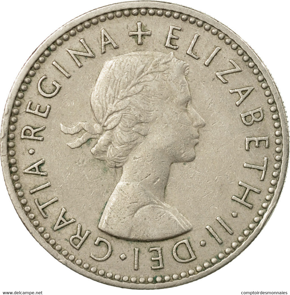 Monnaie, Grande-Bretagne, Elizabeth II, Shilling, 1956, TB+, Copper-nickel - I. 1 Shilling