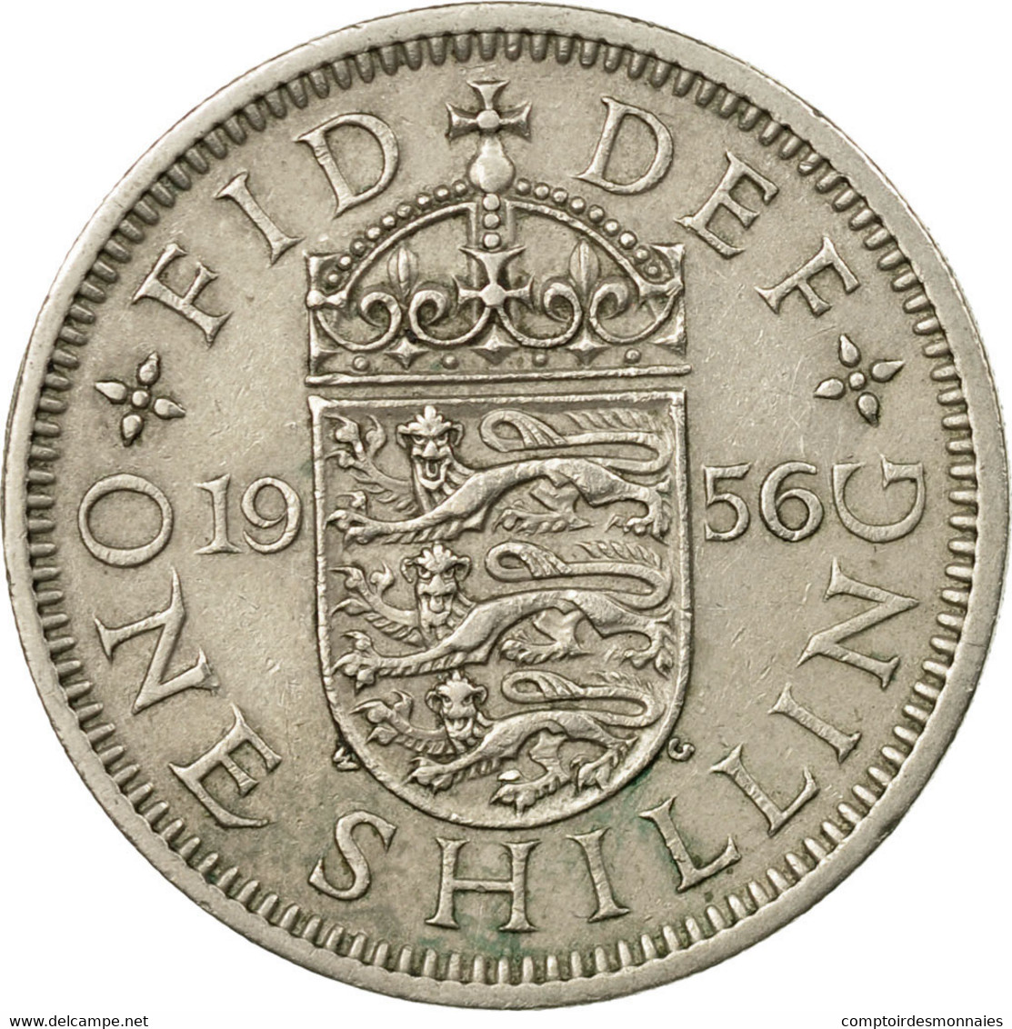 Monnaie, Grande-Bretagne, Elizabeth II, Shilling, 1956, TB+, Copper-nickel - I. 1 Shilling