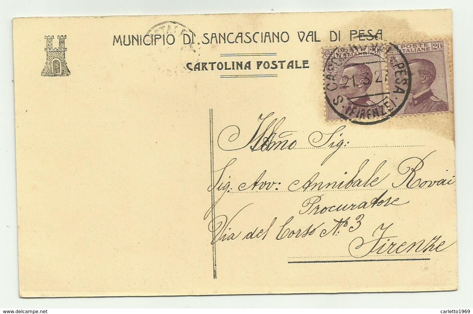 MUNICIPIO DI SAN CASCIANO VAL DI PESA  1927  FP - Firenze