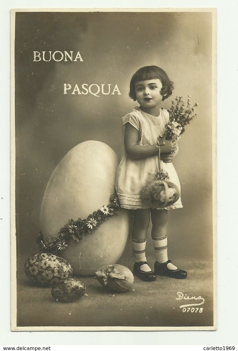 BUONA PASQUA BAMBINA VINTAGE 1931 VIAGGIATA FP - Otros & Sin Clasificación