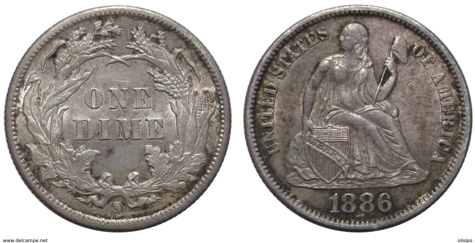 1 Dime 1886 S (U.S.A.) Silver - 1837-1891: Seated Liberty