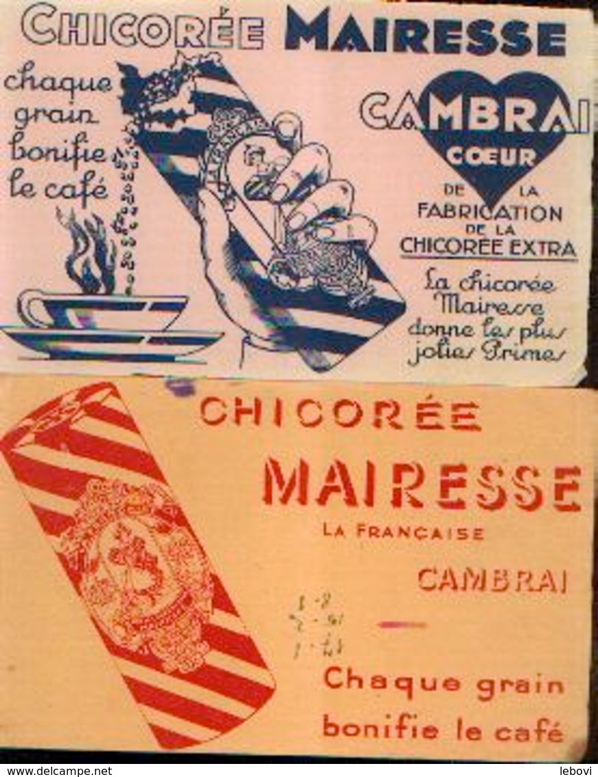 CAMBRAI « Chicorée MAIRESSE» - Lot De 2 Buvards Différents - Autres & Non Classés