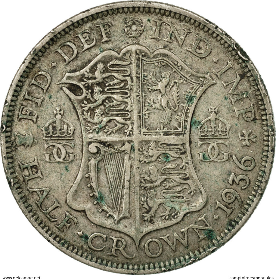 Monnaie, Grande-Bretagne, George V, 1/2 Crown, 1936, TB, Argent, KM:835 - K. 1/2 Crown