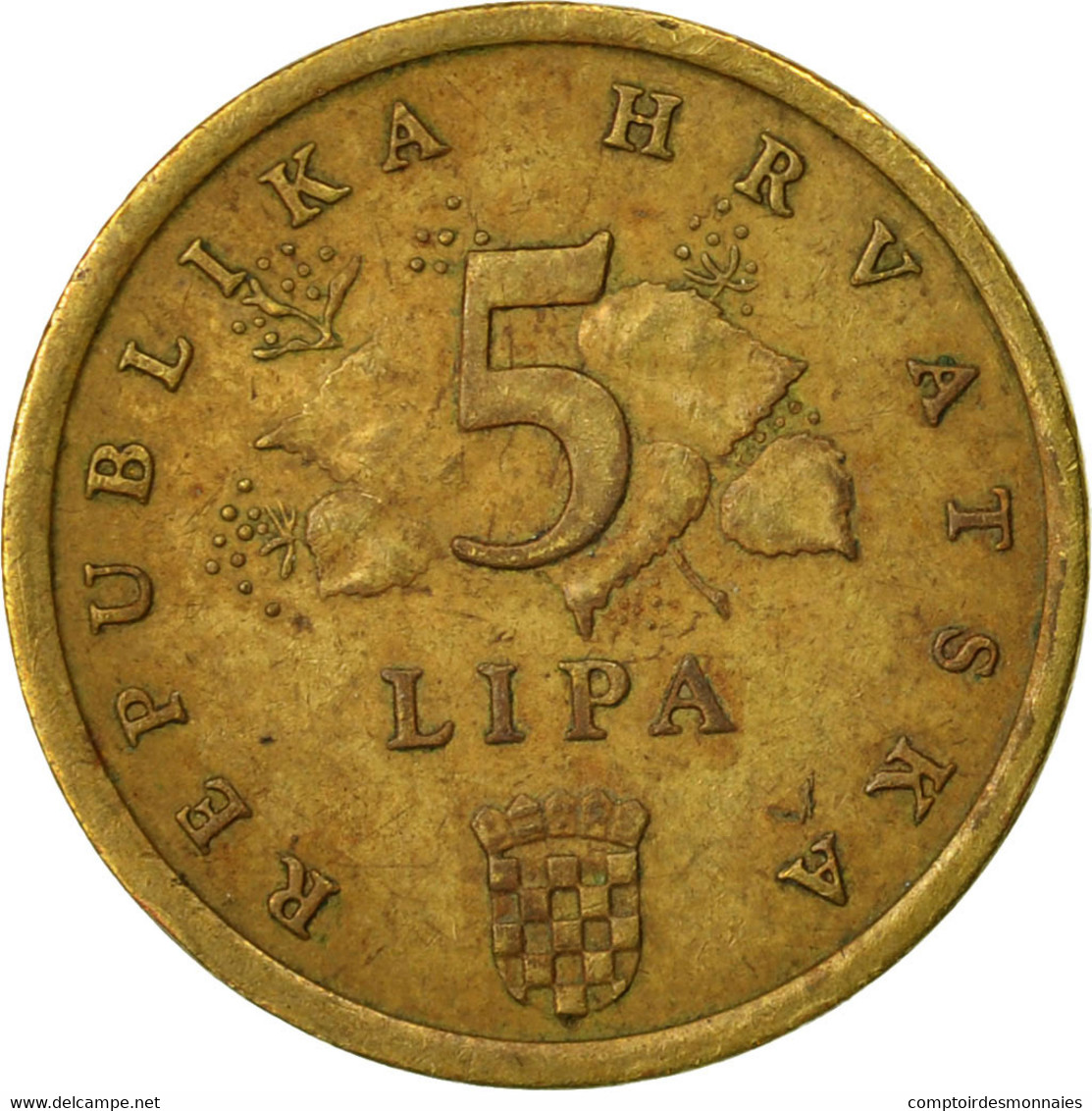 Monnaie, Croatie, 5 Lipa, 1997, TB+, Brass Plated Steel, KM:5 - Croatie