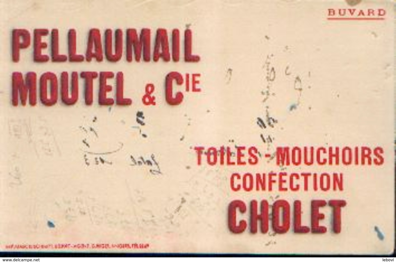 CHOLET  « Confection PELLAUMAIL MOUTEL & Cie» - Autres & Non Classés