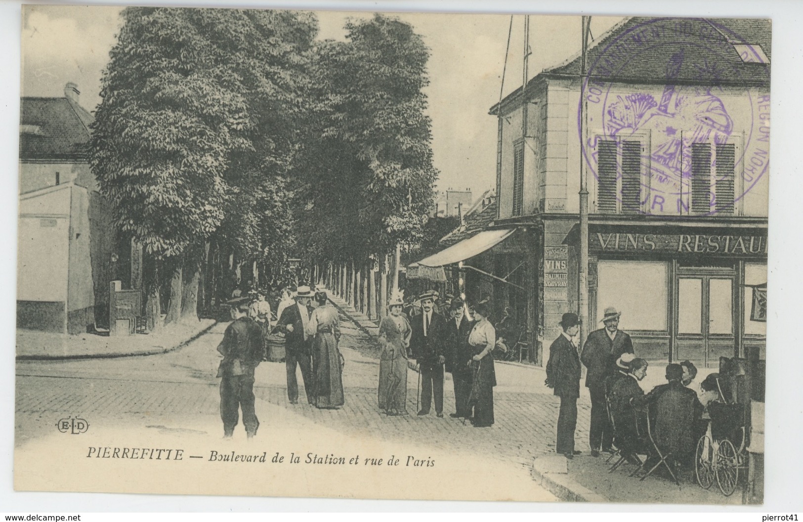 PIERREFITTE SUR SEINE - Boulevard De La Station Et Rue De Paris (cachet Militaire ) - Pierrefitte Sur Seine