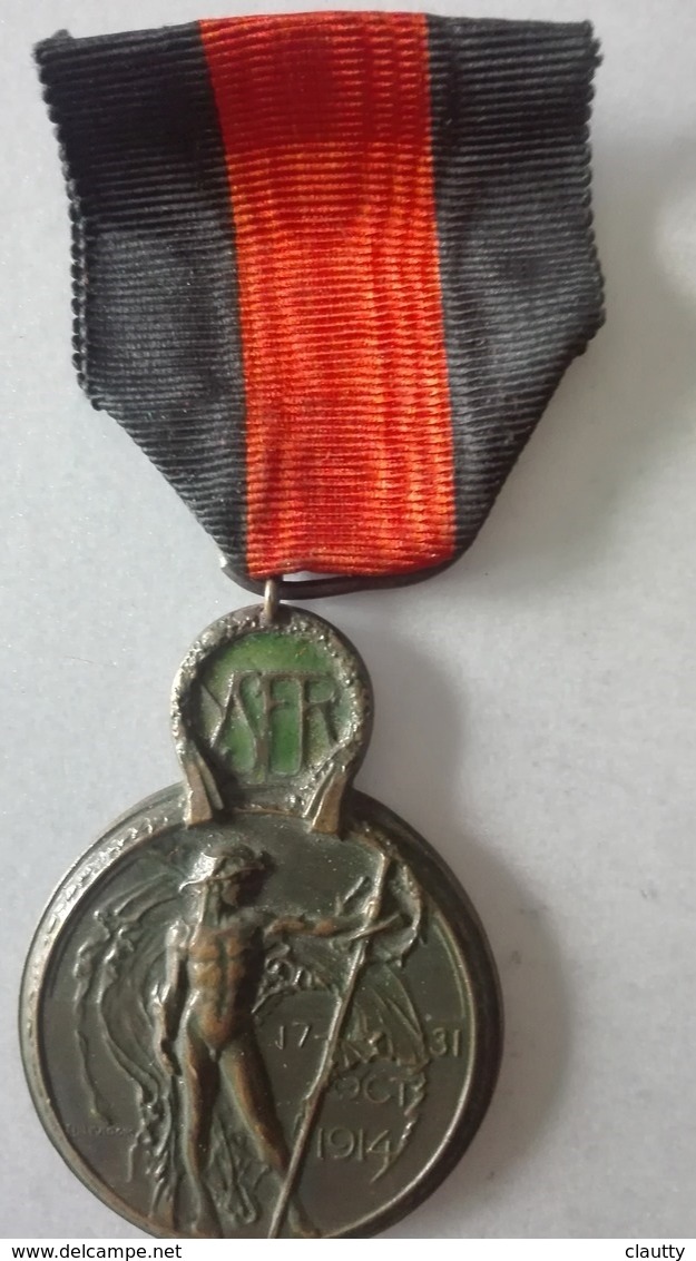 Médaille  1ère Guerre Mondiale * Bataille De L'Yser  17 Au 31 Oct.1914 - France