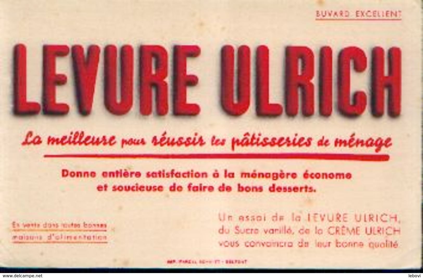 BELFORT « Levure  ULRICH» - Other & Unclassified