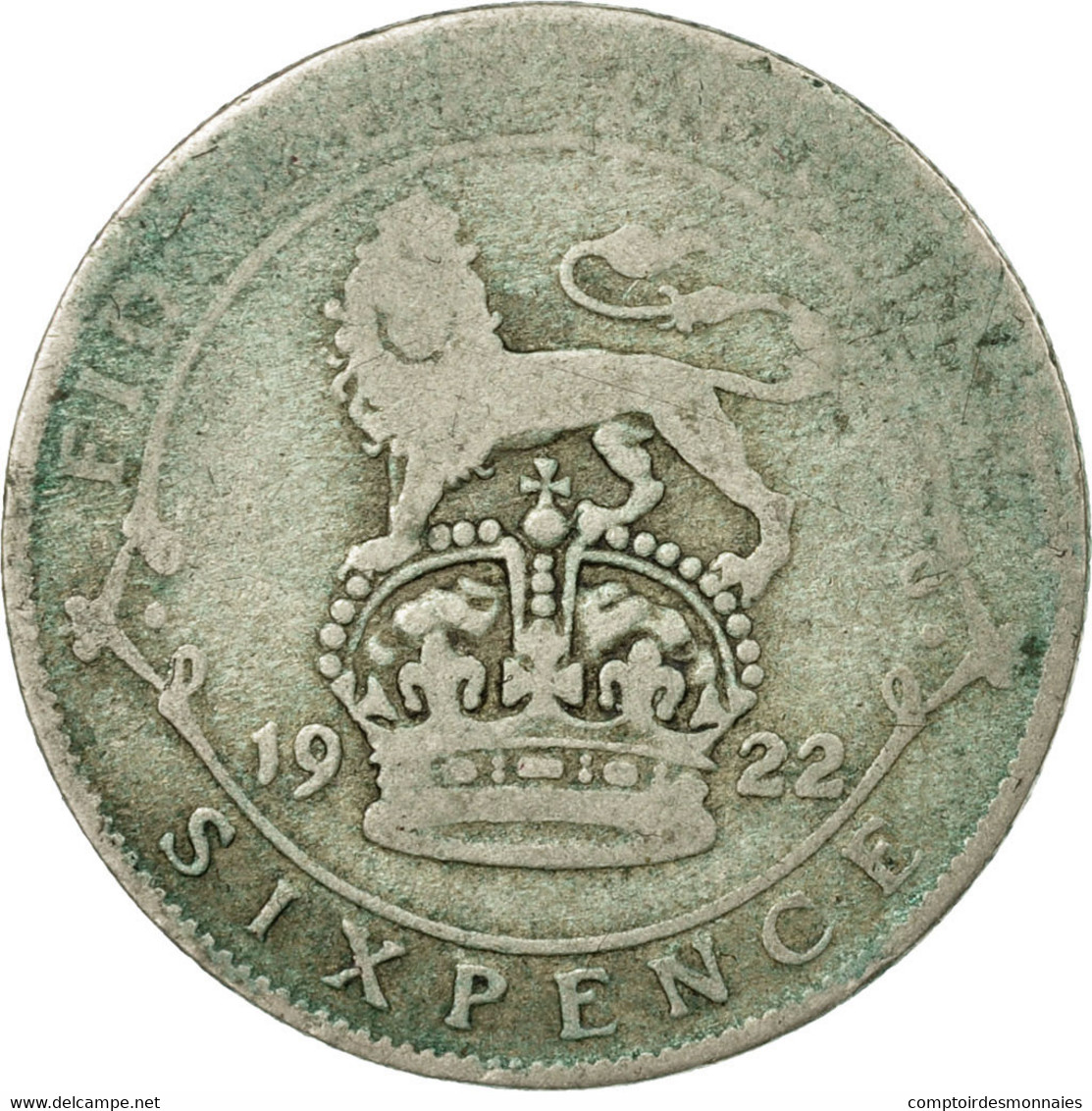 Monnaie, Grande-Bretagne, George V, 6 Pence, 1922, TB, Argent, KM:815a.1 - H. 6 Pence