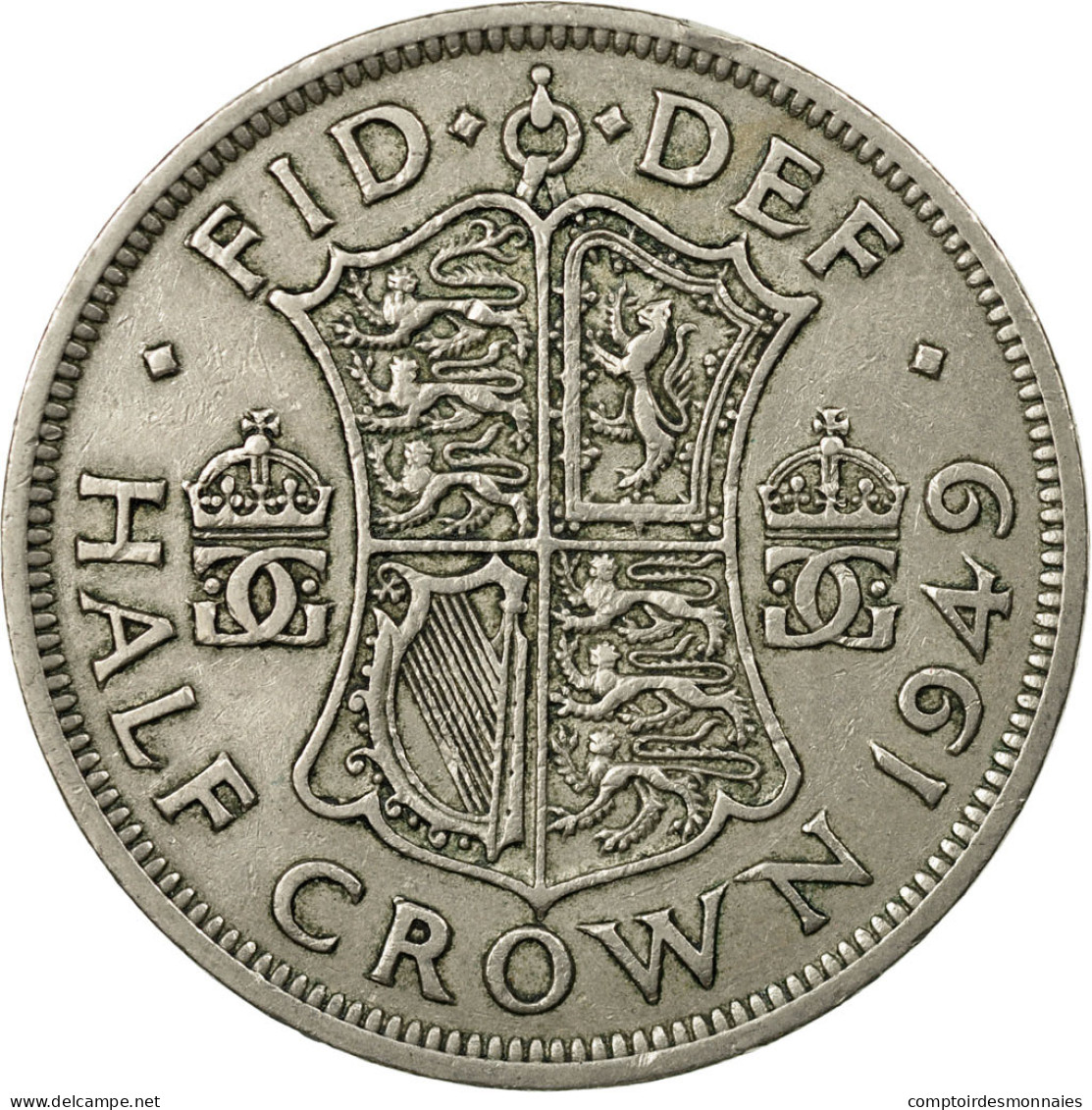 Monnaie, Grande-Bretagne, George VI, 1/2 Crown, 1949, TTB, Copper-nickel, KM:879 - K. 1/2 Crown