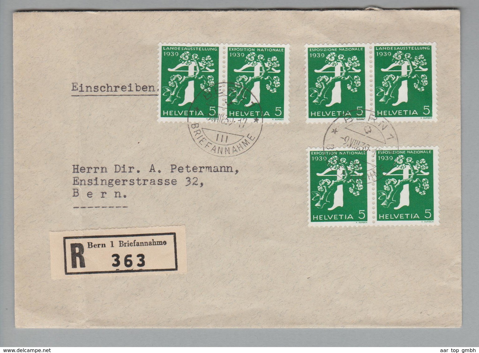 Schweiz Zusammendrucke 1939-08-09 Bern Mit Zu# 225d,e,f - Se-Tenant