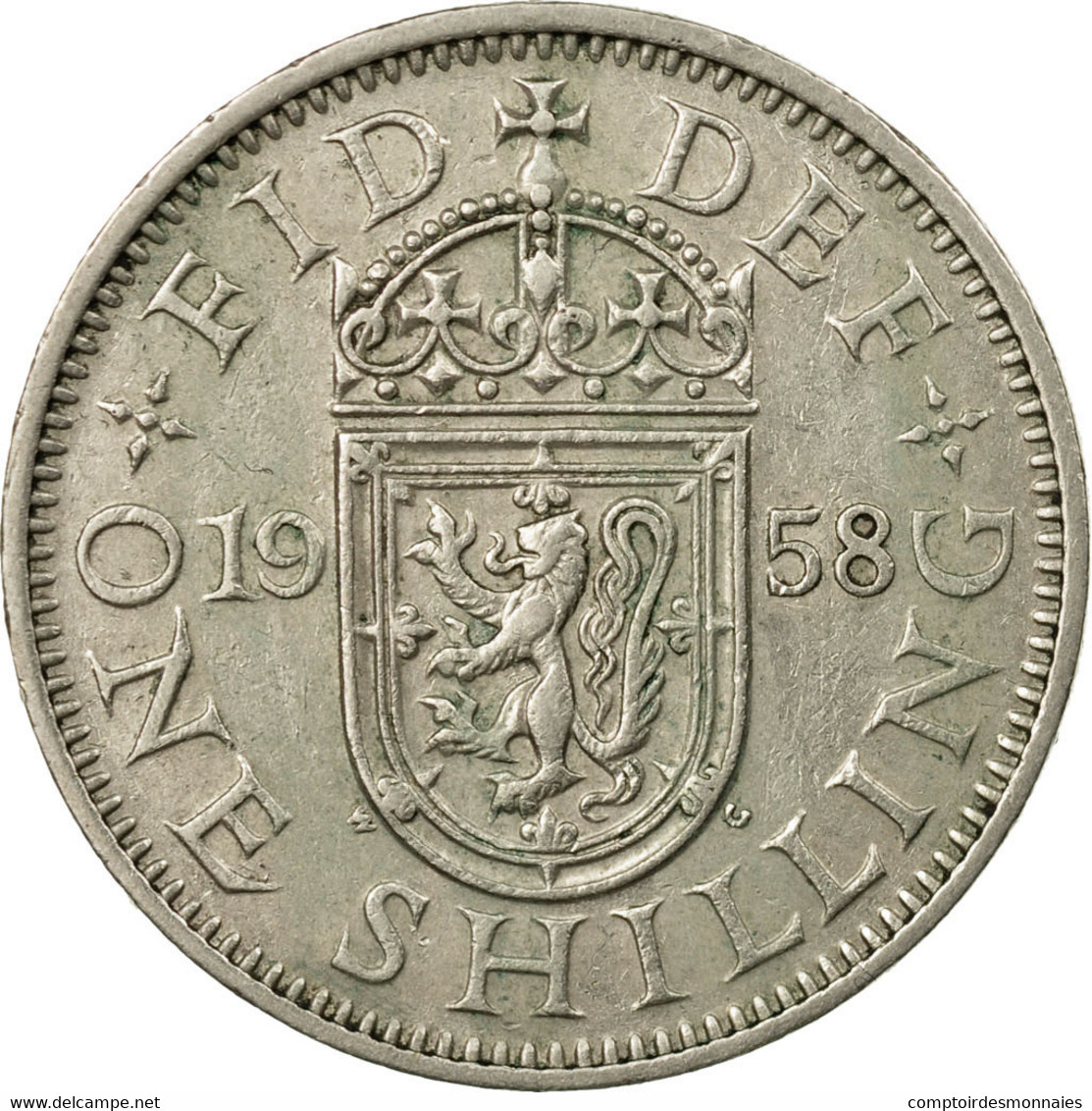 Monnaie, Grande-Bretagne, Elizabeth II, Shilling, 1958, TB+, Copper-nickel - I. 1 Shilling