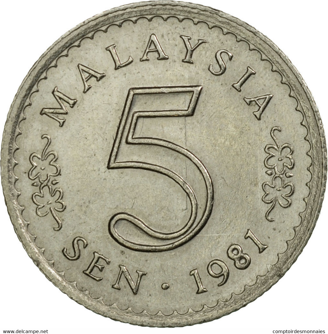 Monnaie, Malaysie, 5 Sen, 1981, Franklin Mint, TTB, Copper-nickel, KM:2 - Malaysie