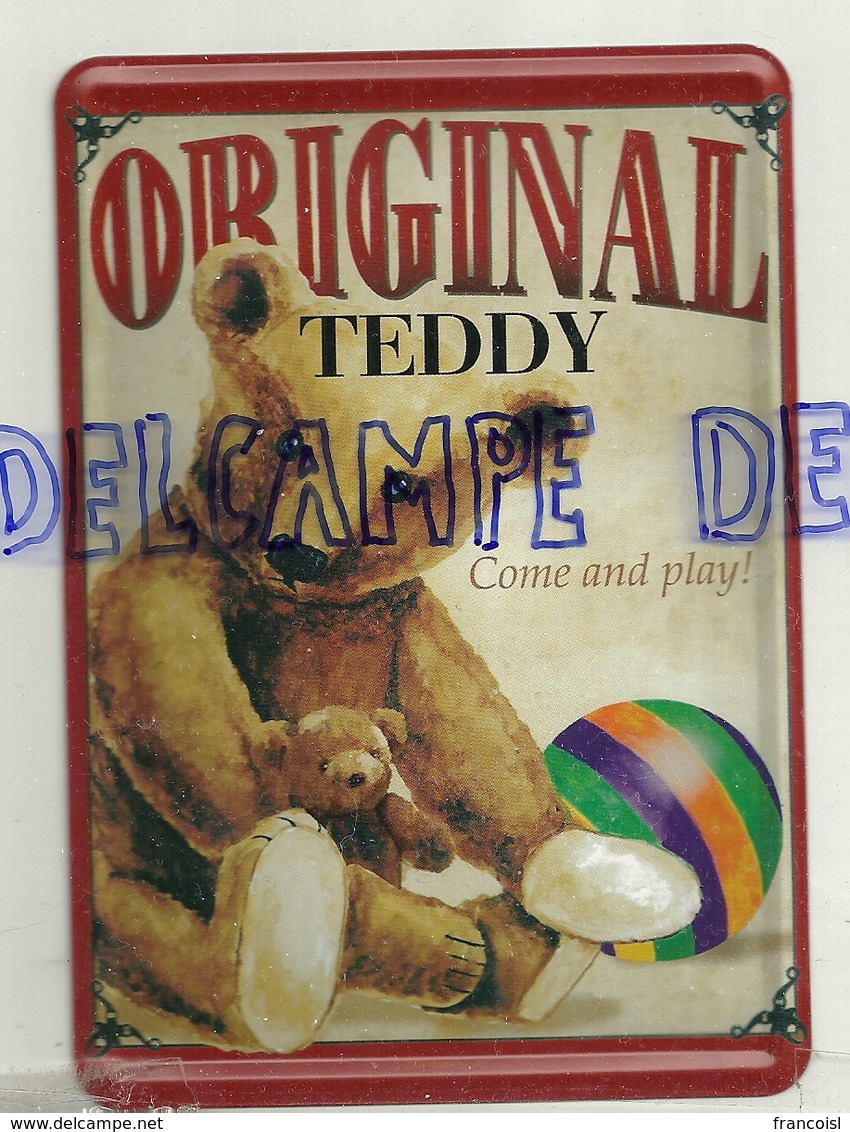 Metal Card. Original Teddy. Nounours Et Ballon - Autres & Non Classés